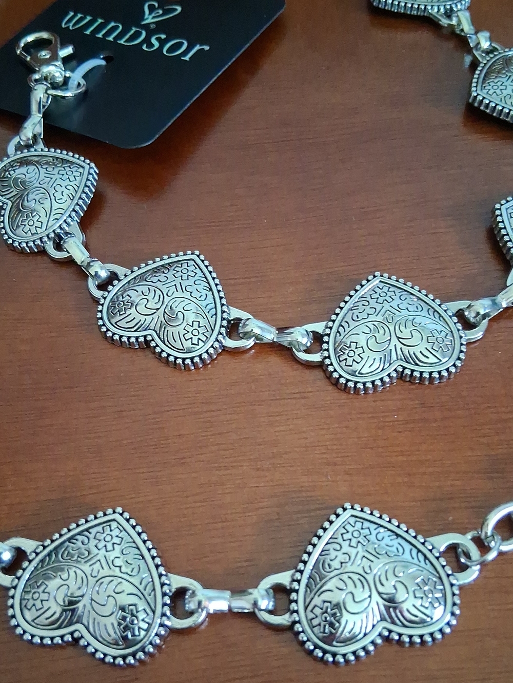NWT Silver Chain Heart Link Belt B218